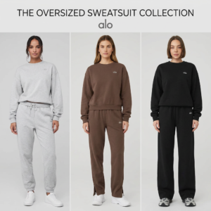 alo sports loose fitting men's and women's design versatile hoodie sports suit