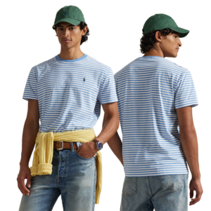 Ralph Lauren round neck striped short sleeved men's luxury design t-shirt