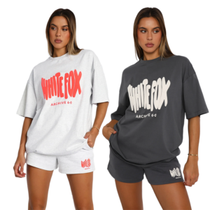 White Fox - Women's Sports Set High end Loose Design Short Sleeve Shorts Set