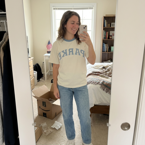 Parke - Women's high-quality embroidered design top loose short sleeved t-shirt photo review