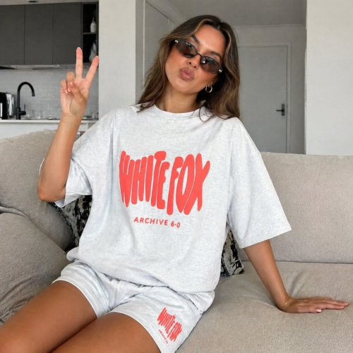 White Fox - Women's Sports Set High end Loose Design Short Sleeve Shorts Set photo review