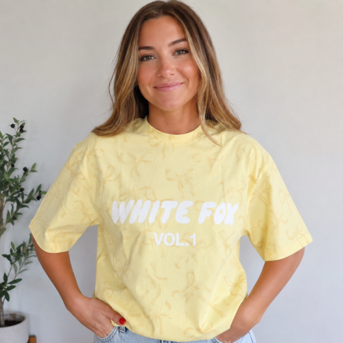 White Fox Women's Round Neck Printed T-shirt Oversized Top photo review