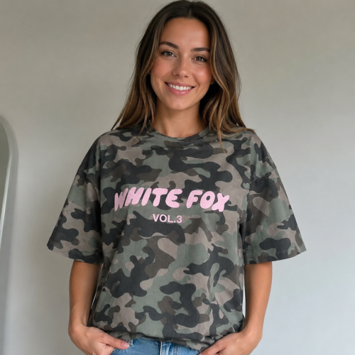 White Fox - Women's casual designer high-end printed loose T-shirt S-XL photo review