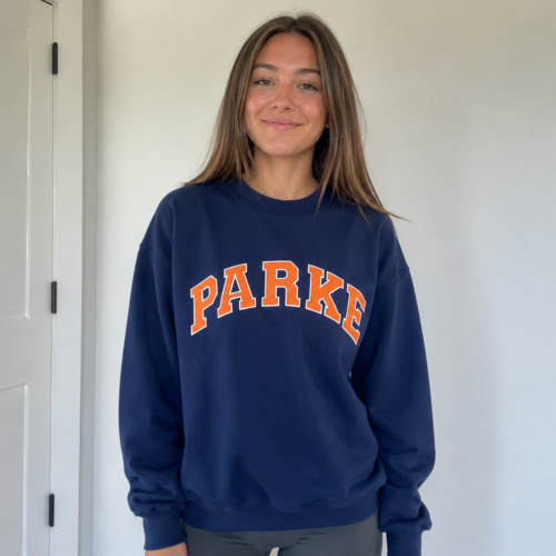 Parke small collar design loose women's hoodie photo review
