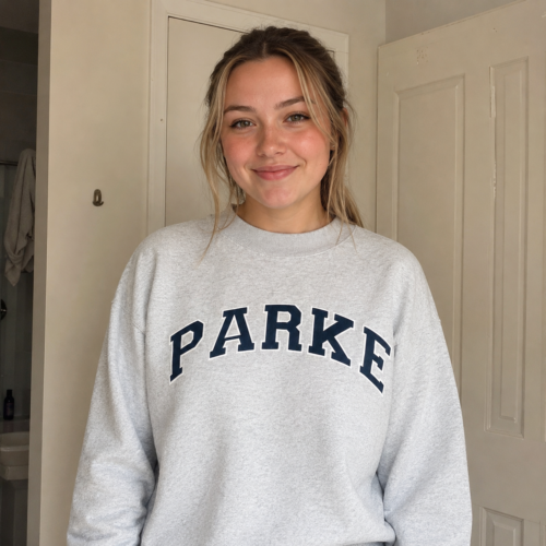 Parke small collar design loose women's hoodie photo review