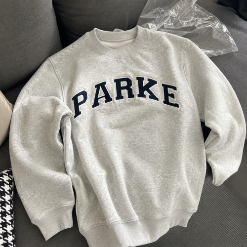 Parke small collar design loose women's hoodie photo review