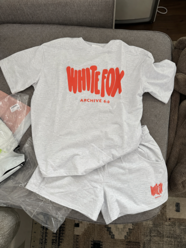 White Fox - Women's Sports Set High end Loose Design Short Sleeve Shorts Set photo review