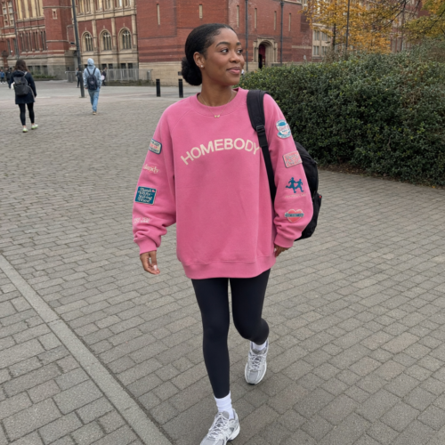 Pink HOMEbody Oversized Embroidered Crewneck photo review