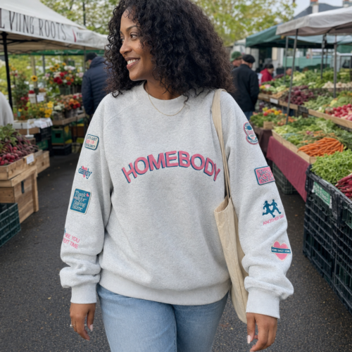 Pink HOMEbody Oversized Embroidered Crewneck photo review