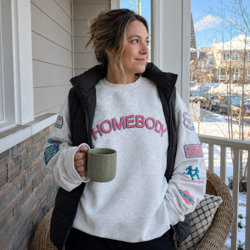 Pink HOMEbody Oversized Embroidered Crewneck photo review