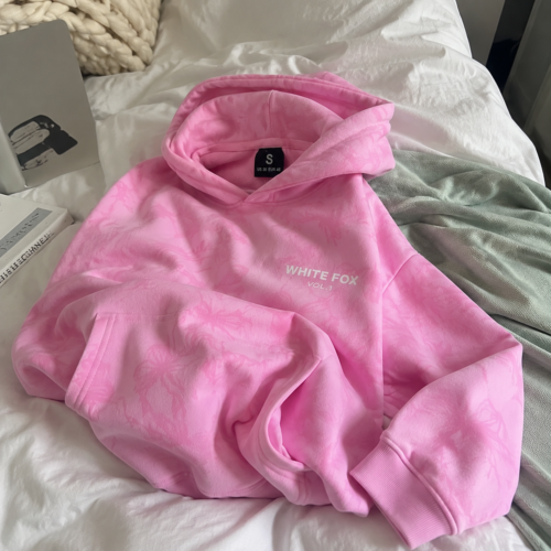 Click to view full screen Pink Bow Oversized Hoodie – Soft Cozy Streetwear for Women photo review